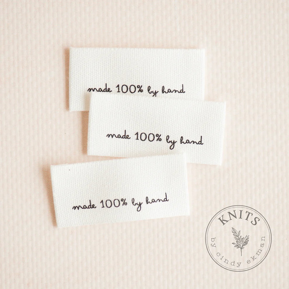 Label "made 100% by hand"