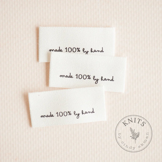 Label "made 100% by hand"